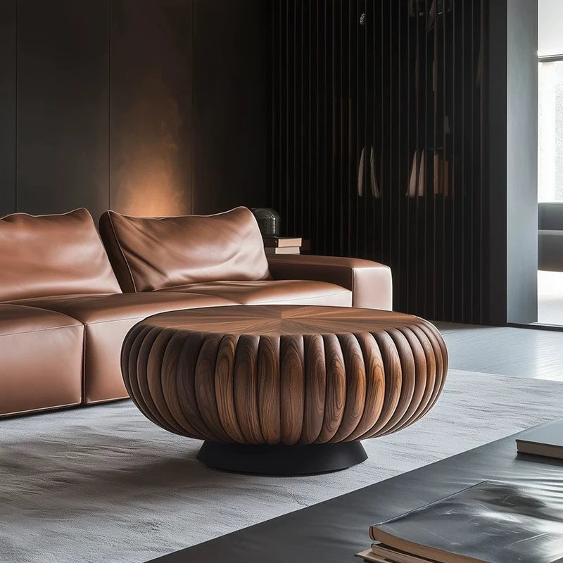 Italian Designer Coffee Table High-end Simple Creative Solid Walnut Wood for Home Living Room Modern Style