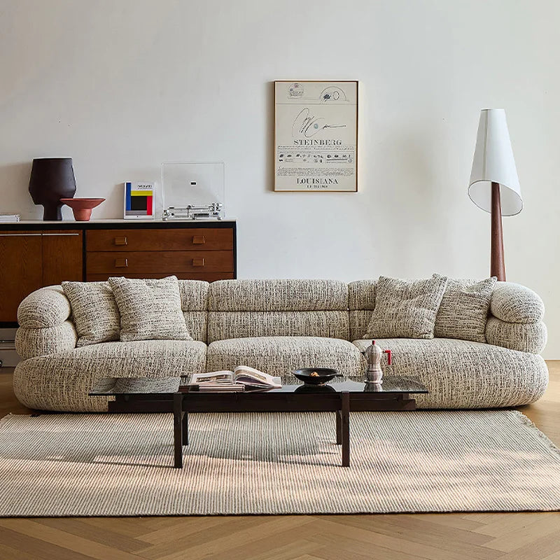 Italian Minimalist Totoro One Seat Cotton-linen Fabric Designer Sofa for Small Living Rooms New Model High Backrest Dual-Use