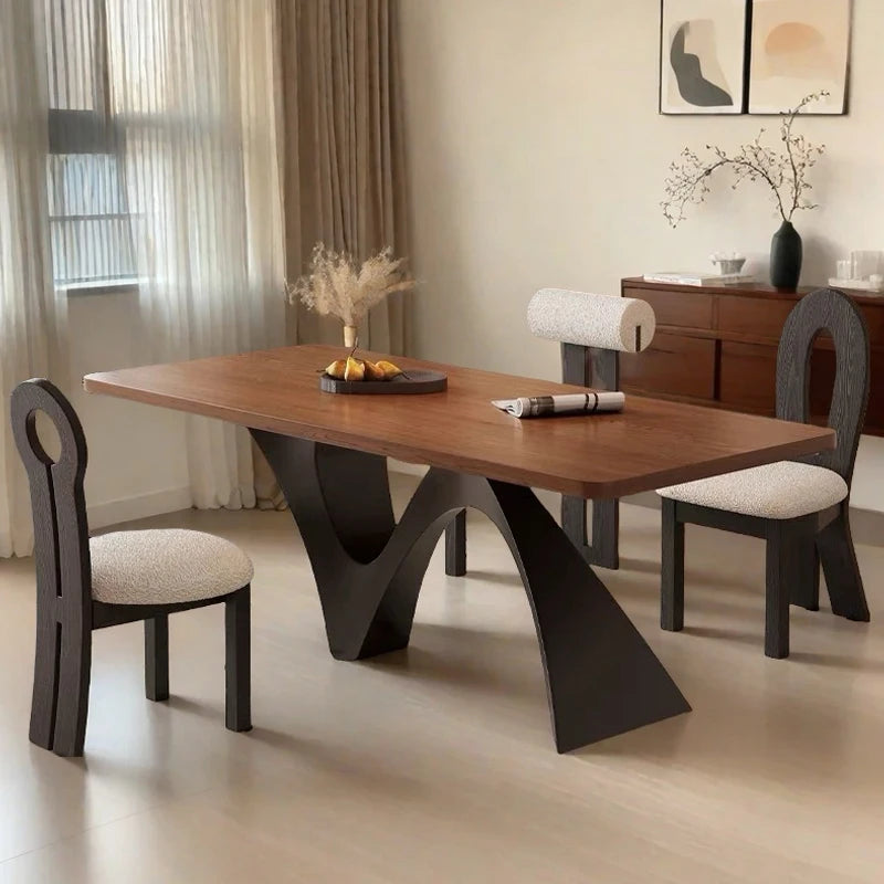 Modern Retro Home Dining Table Medieval Style Solid Ash Wood Workbench Light Luxury Long Desk for Home Furniture
