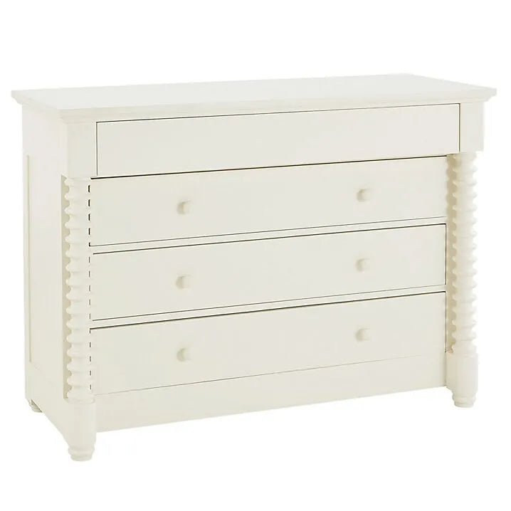 Solid Wood Dresser Storage Cabinet Modern Design Midcentury Style 4 Drawers Birch for Home Living Room Furniture