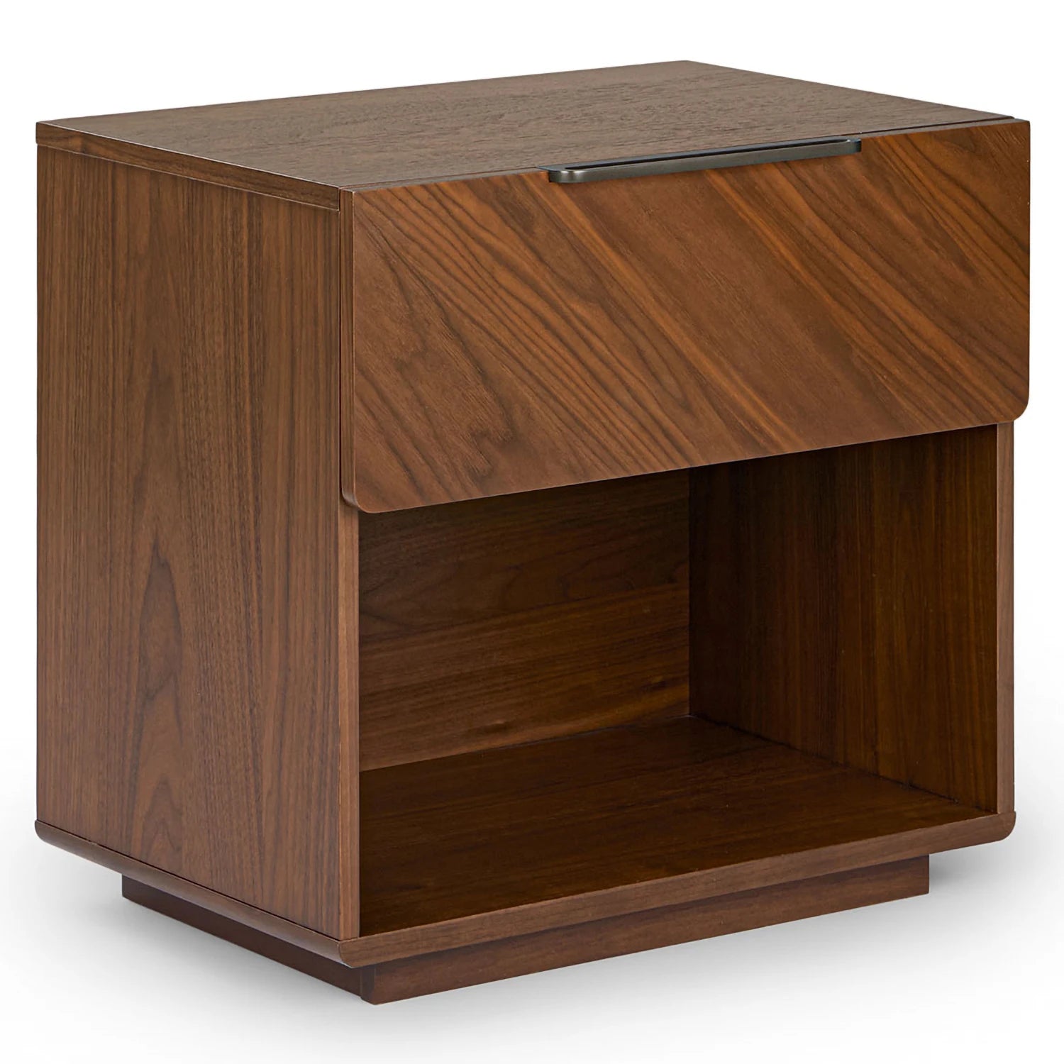 Modern Minimalist Wooden Nightstand with Drawer Open Storage for Bedroom Living Room