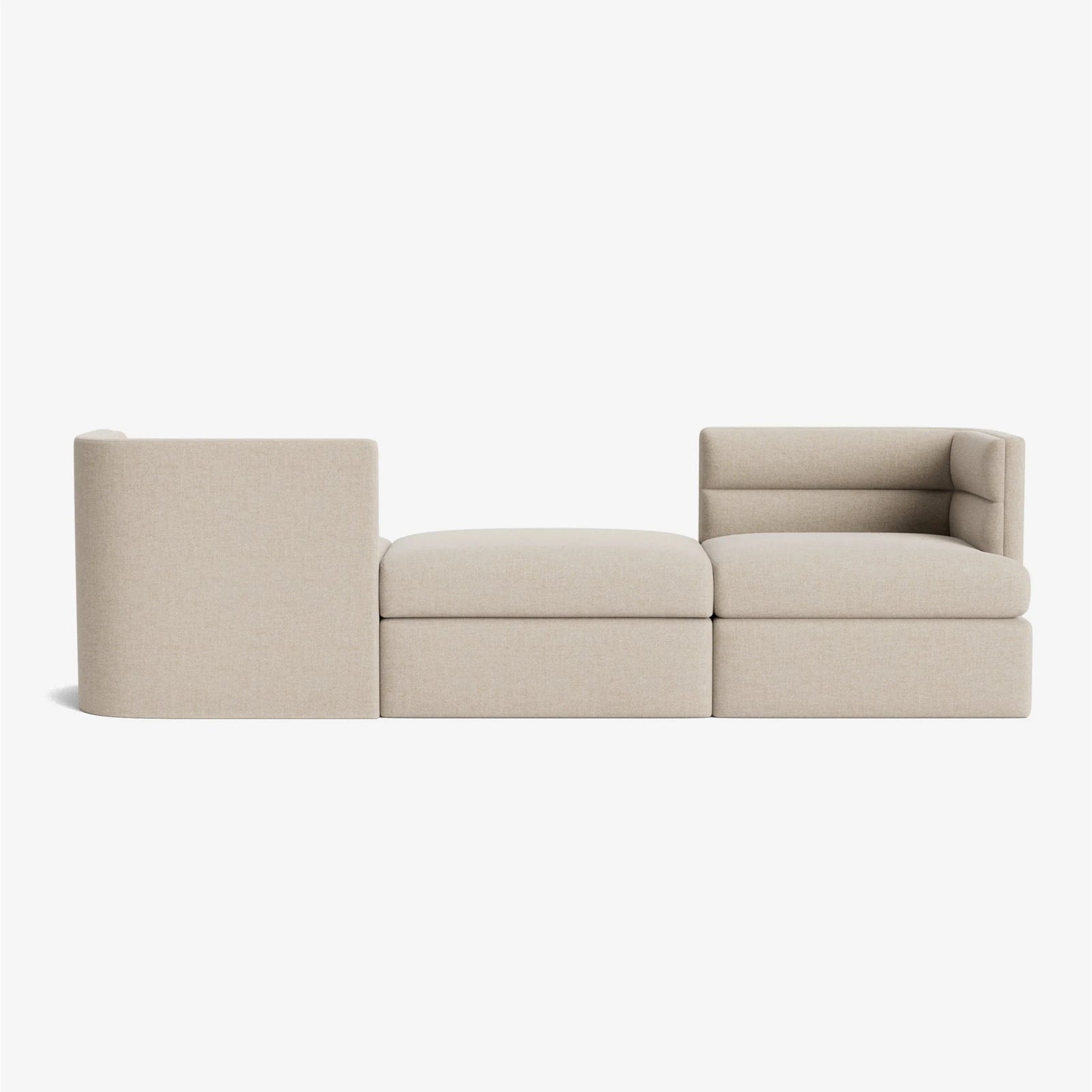 Modern minimalist modular fabric L-shaped sofa, suitable for shopping malls and hotels.