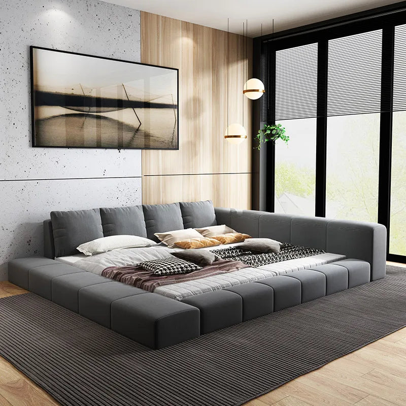 Super Large Splicing Bed Fabric Widened Tatami King Bed