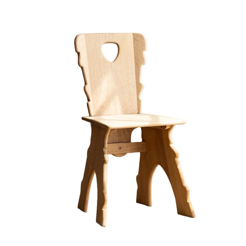 Modern Nordic Style Walnut Dining Chair with Hollow Backrest Stable Design for Home Dining Home Bar Use