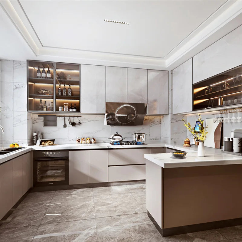Overall Door Stove Household Integrated Wall Cabinet Stainless Steel Whole House Kitchen Cabinets and Floor Cabinets