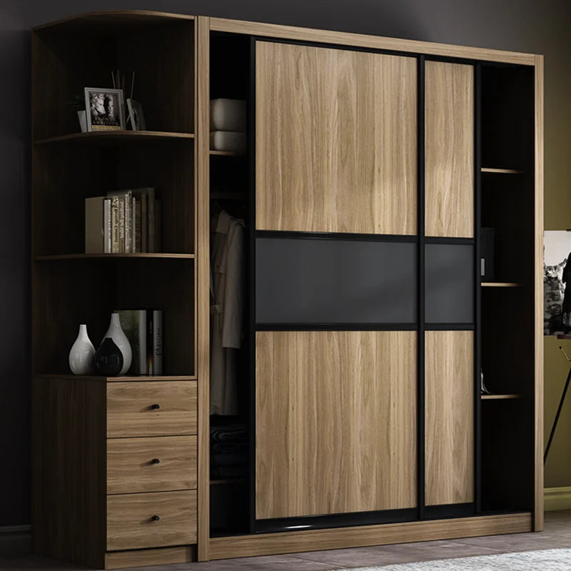 Nordic Modern Simple Design Board Wardrobe Bedroom 2/3Doors Economic Wardrobes