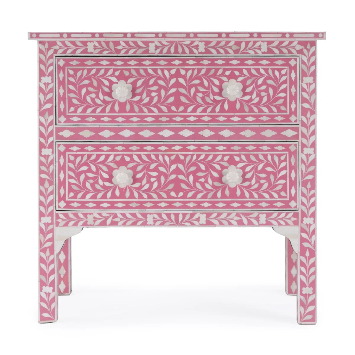 LuxuryAmerican-stylesolid Wood Printed NightstandHandpainted Bedroom Storage CabinetDirect From with