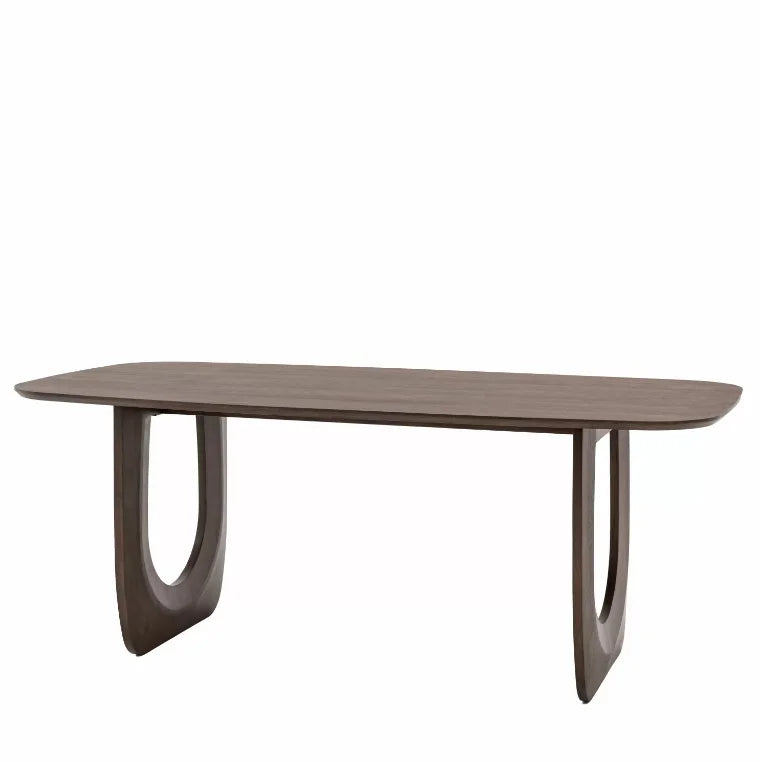Modern U-Shaped Leg Solid Wood Dining Table Set with Bench Chairs Contemporary Rectangular Kitchen Table