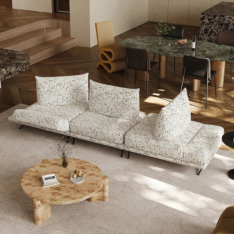 Italian Minimalist Fabric Sofa Dynamic Island Style Modern Design Sectional Set for Apartment and Villa Living Rooms