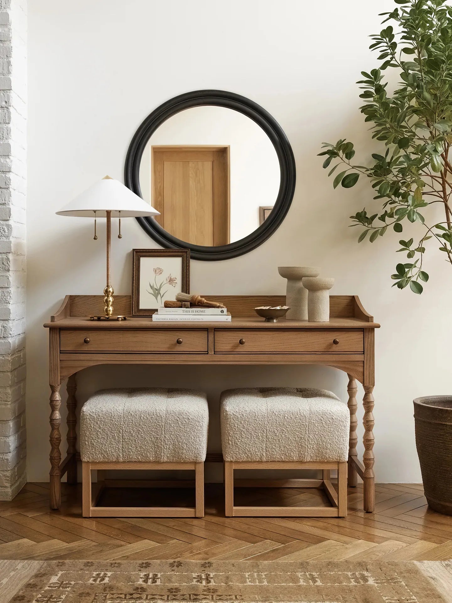 American-style Solid Wood Dressing Table Study Desk Writing Desk Makeup Table Storage Shanghai-made Home Living Room