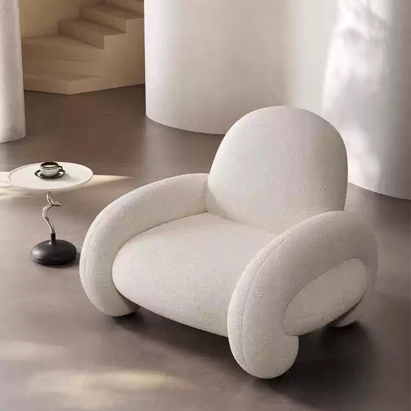 Nordic Light Luxury Single Sofa Chair Cream Style for Home Office Hospital Balcony Leisure Dining Hotel School Creative Simple