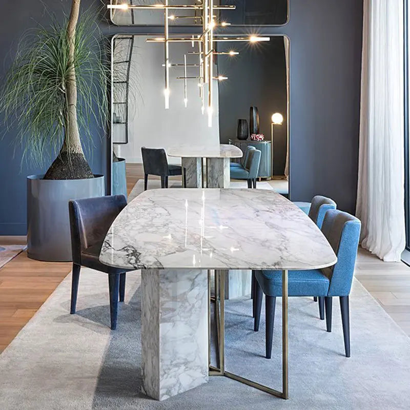 New High-end Design Marble Dining Table Price Dining Table Set