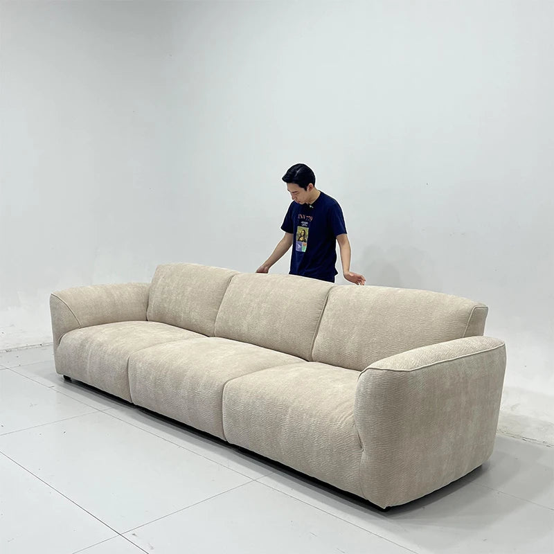 High-End Medieval Style Grande Leather Sofa Adjustable Backrest Luxury French Decor for Small Living Rooms Apartments Sponge