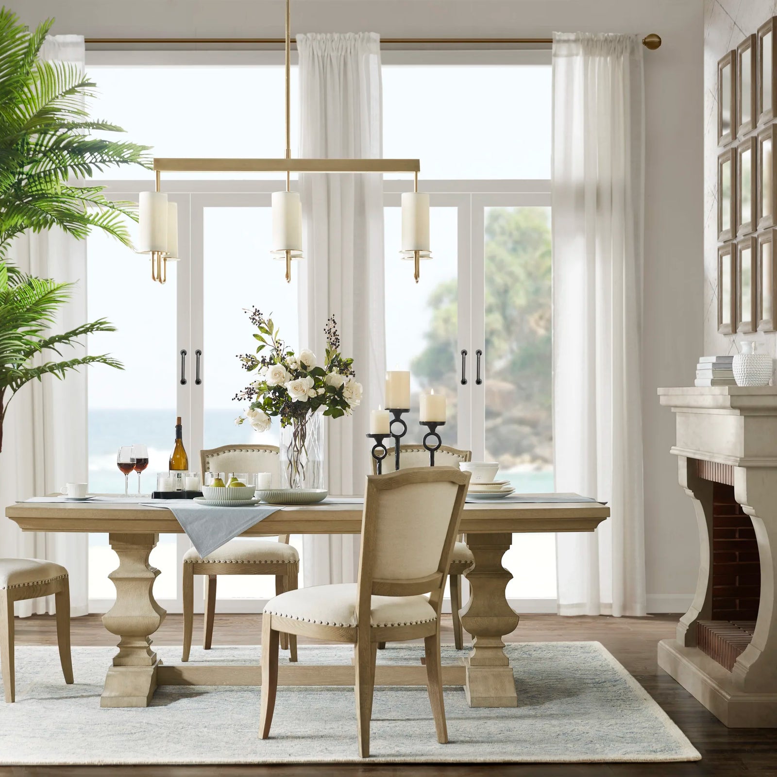 Modern Solid Oak Wood Dining Table for Home for Living Room Furniture Use