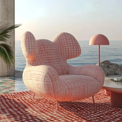Nordic Retro Single Sofa Luxury Handmade Velvet Fabric Chair for Living Room or Dining for Apartment or Hotel Use