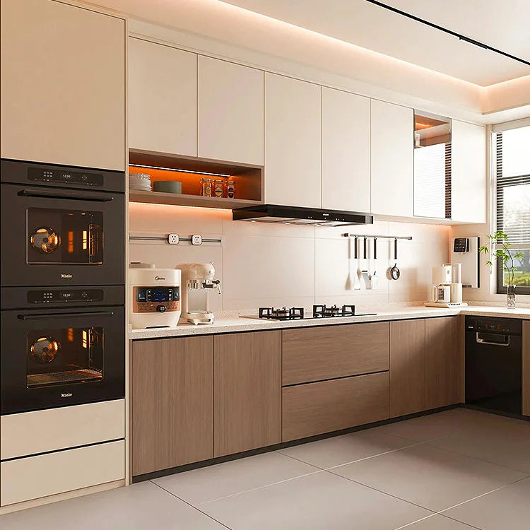 MAXKY Home Economic Simple and Modern Double Doors Whole House Artificial Board Slate Finish Cabinet