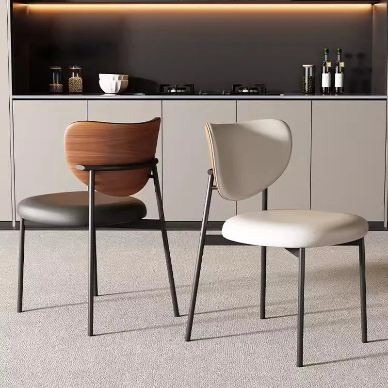 Italian Simple Luxury Dining Chair with Minimalist Style Backrest for Home Hotel School Home Office High-End Modern Stool