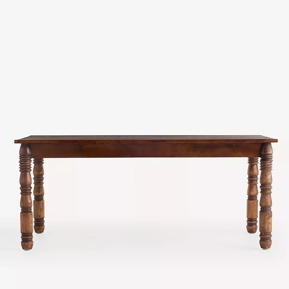 Vintage European Style Solid Wood Dining Table, Handcrafted  Farmhouse Rectangular Dinner Table for Home Restaurant