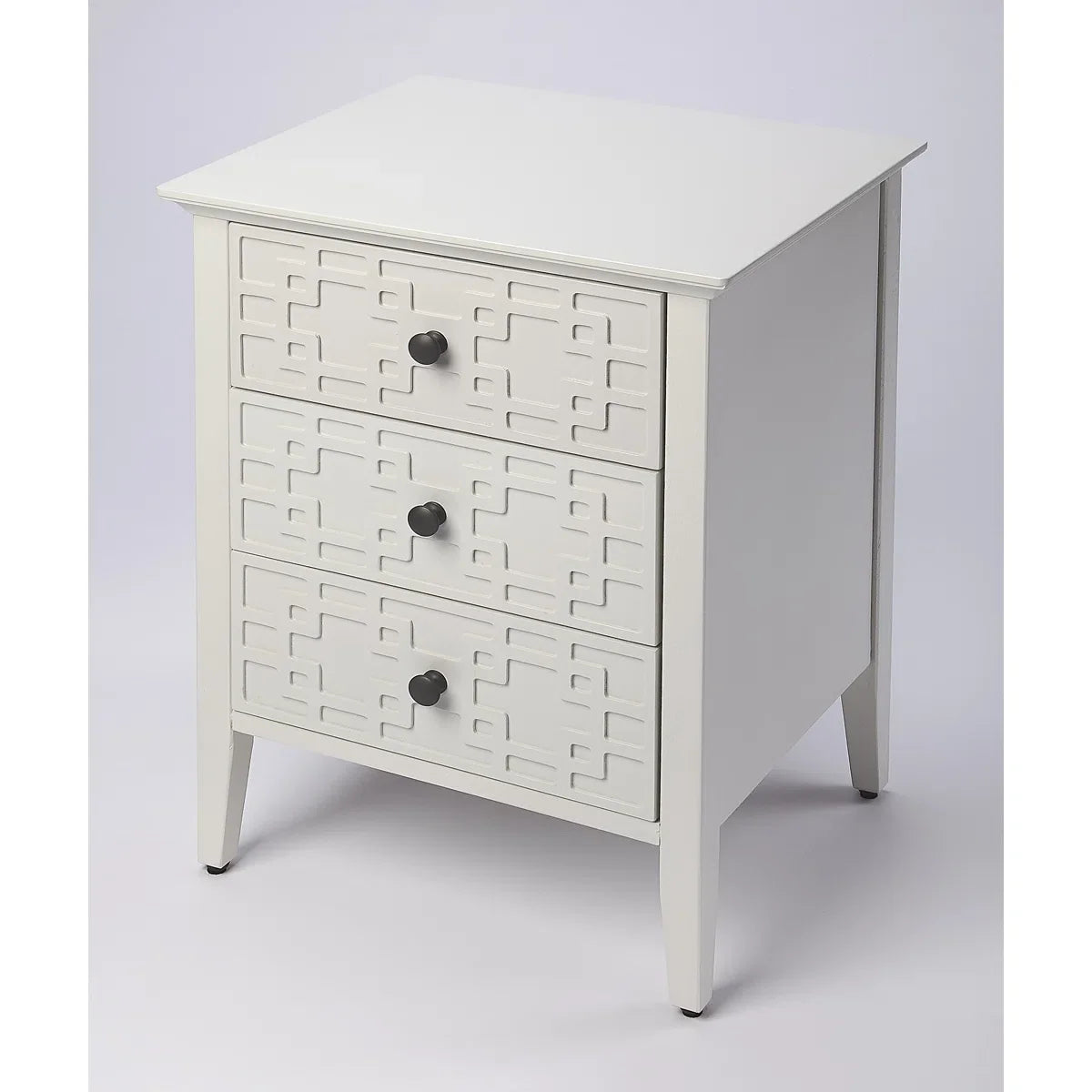 Modern  Nightstand with 3 Drawers for Apartment Bedroom and Living Room