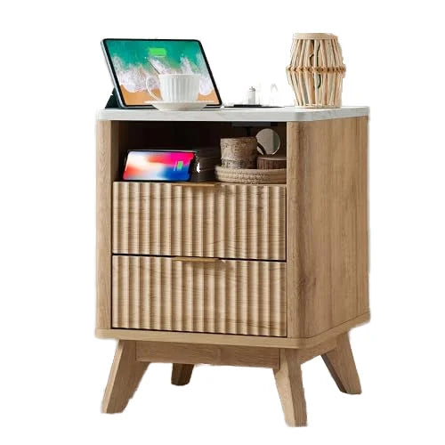 Solid Wood Export Trade Nightstand, Home Bedroom Retro Storage, Simple Nightstand for Organizing