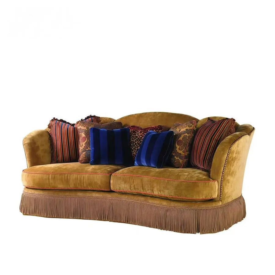 Italian Luxury Designer Three-Seat Reclining Sofa Modern Villa Apartment Living Room Furniture Eco-Friendly Sponge-Filled Fabric