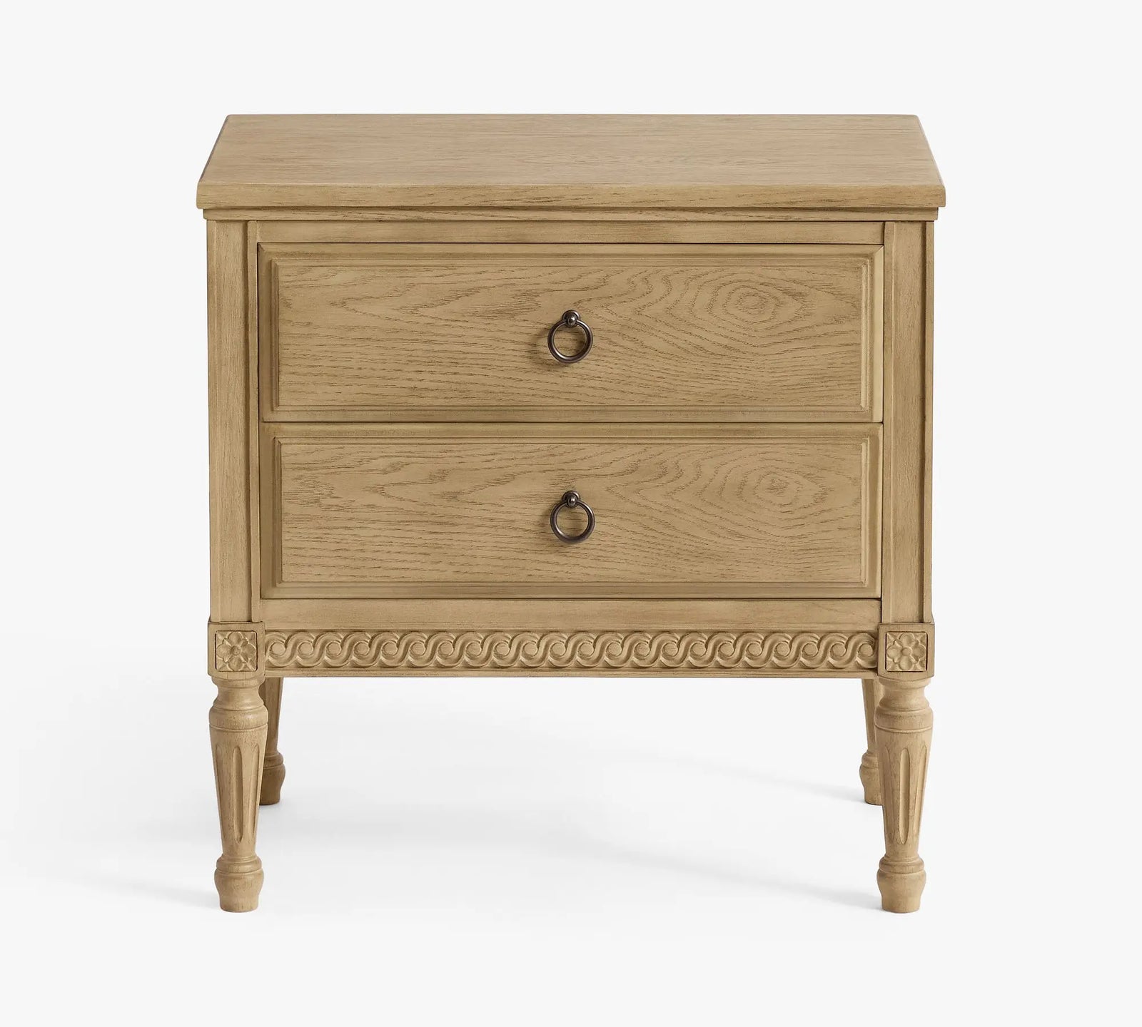 French Vintage Solid Wood 6-Drawer Chest of Drawers 2-Drawer Bedside Table with Carved Legs, Antique Bedroom Storage Furniture