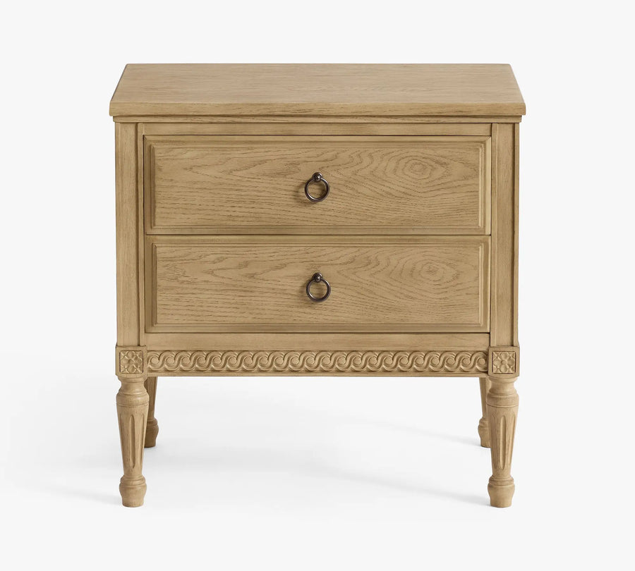 French Vintage Solid Wood 6-Drawer Chest of Drawers 2-Drawer Bedside Table with Carved Legs, Antique Bedroom Storage Furniture