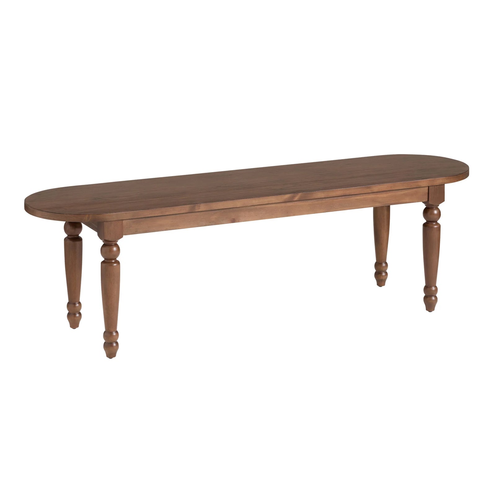 Vintage Farmhouse Solid Wood Oval Dining Table with Turned Legs for Home Kitchen