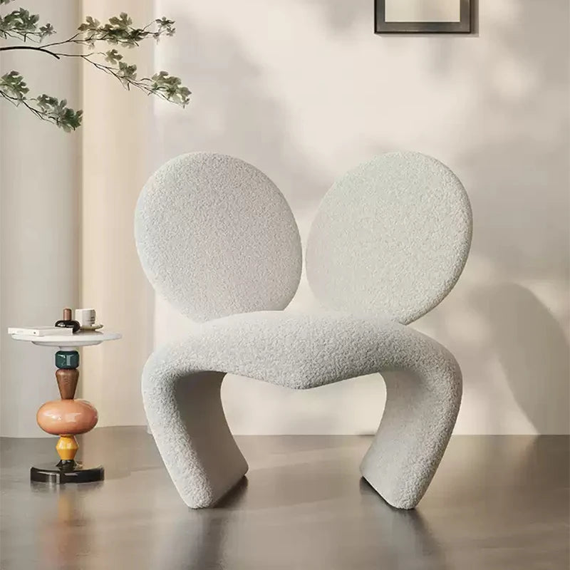 Italian Modern Leisure Sofa Artistic Living Room Single Lazy Cotton Cover Dining Leisure Chair Wood Frame Hotel Apartment Use