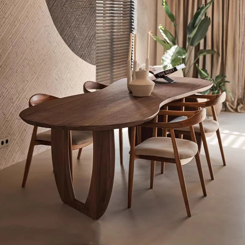 Nordic Medieval Style Dining Table All Solid Wood Creative Designer Desk for Home Hotel New Design Special-shaped Log Tea Table
