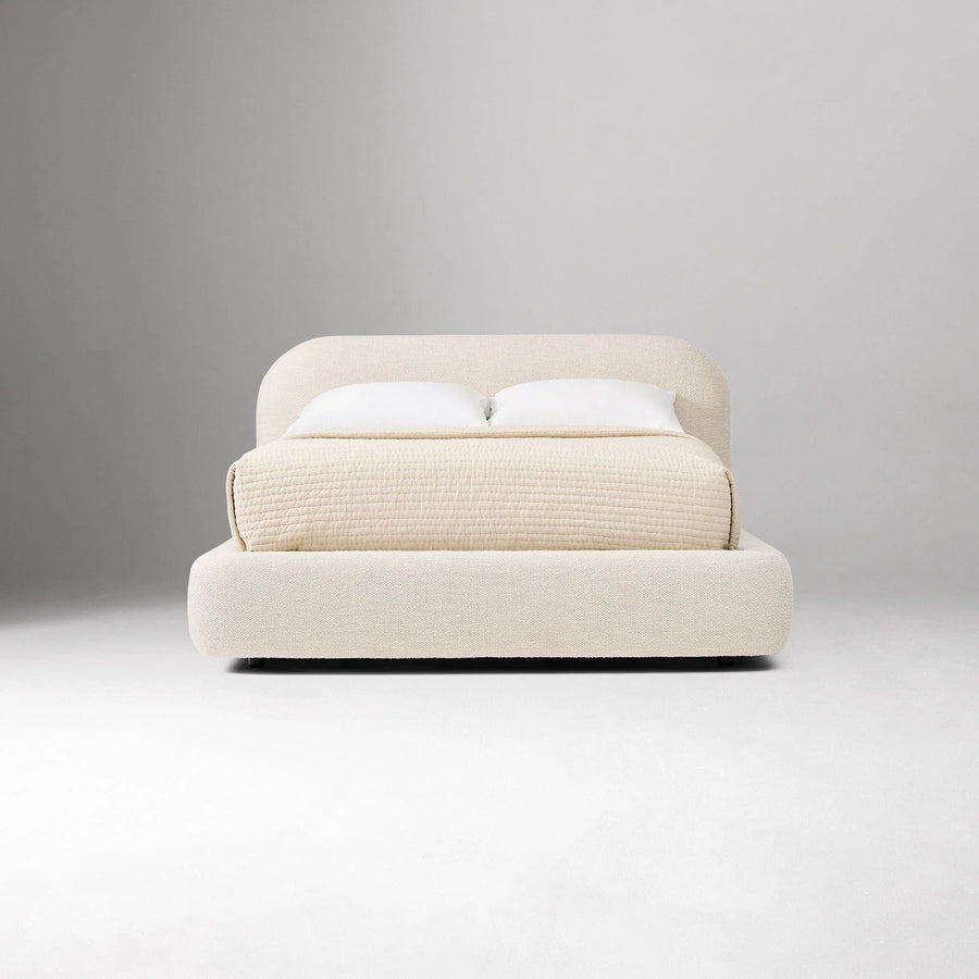 French Vintage Fabric Bed with Nordic Minimalist DesignDirect From the with Options Available