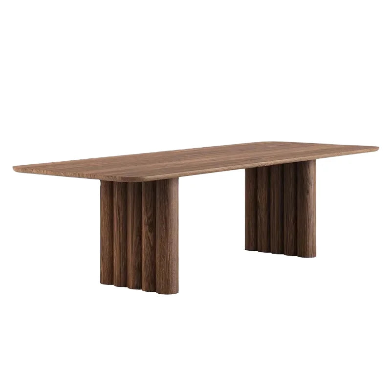 Modern Luxury Nordic Designer Solid Wood Dining Table Chair Set 8 Seater Entry Hotel School Workshop Furniture