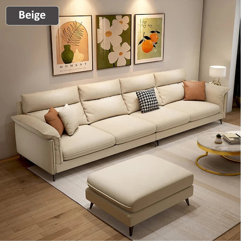 New Nordic Modern Sectional Sofa Cream Style Latex with Wash-Free Technology for Small Apartment Living Room Hotel School