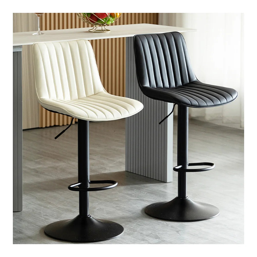 Modern Nordic Single Swivel Lounge Bar Chair Light Luxury High Stool Backrest Home Office Living Room Outdoor Fabric Simple Lift