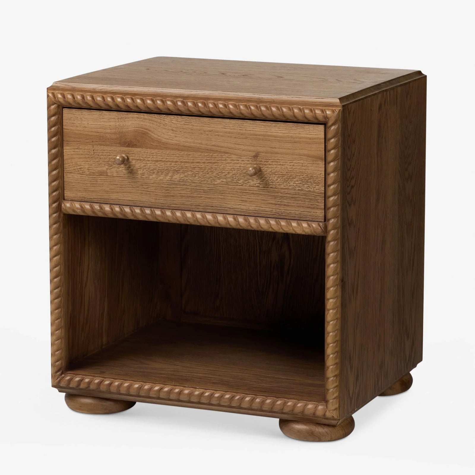 Modern Minimalist Design Solid Wood Nightstand Bedside Table with Storage Cabinet for Apartment Bedroom Furniture Home Use