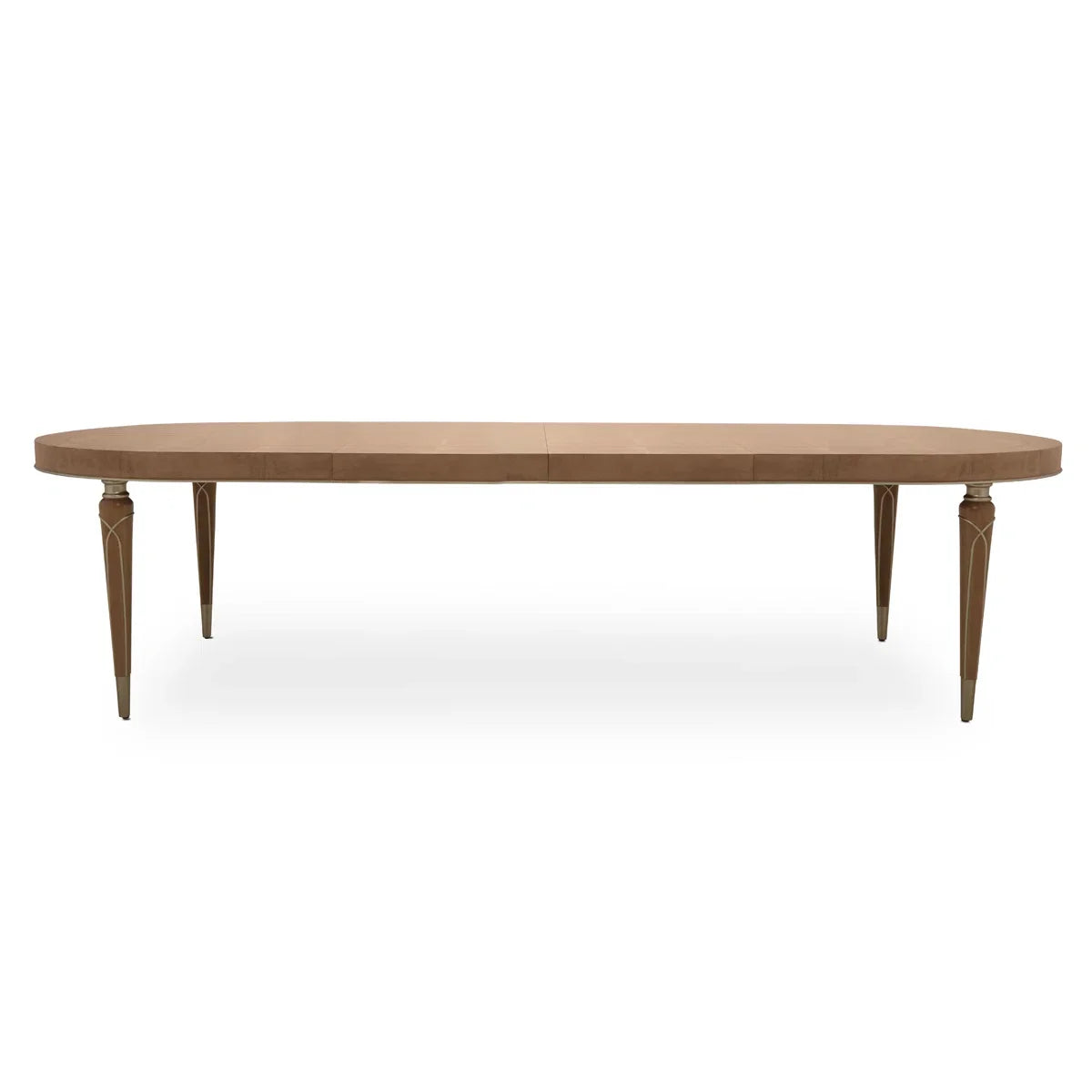 Luxury French Style Oval Dining Table Set with 6 Upholstered Chairs, Modern Gold Frame Dining Furniture for Home Restaurant