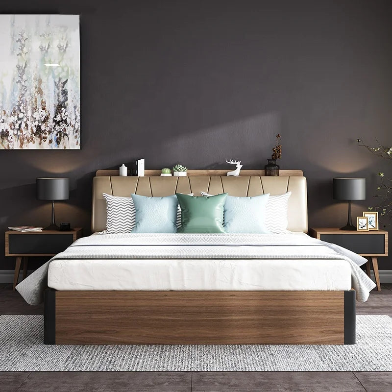 Home Furniture Wooden Bed Modern Bedroom Sets