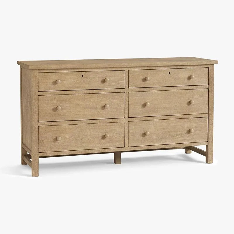 American Country-style Antique Six-drawer Wooden Storage Cabinet