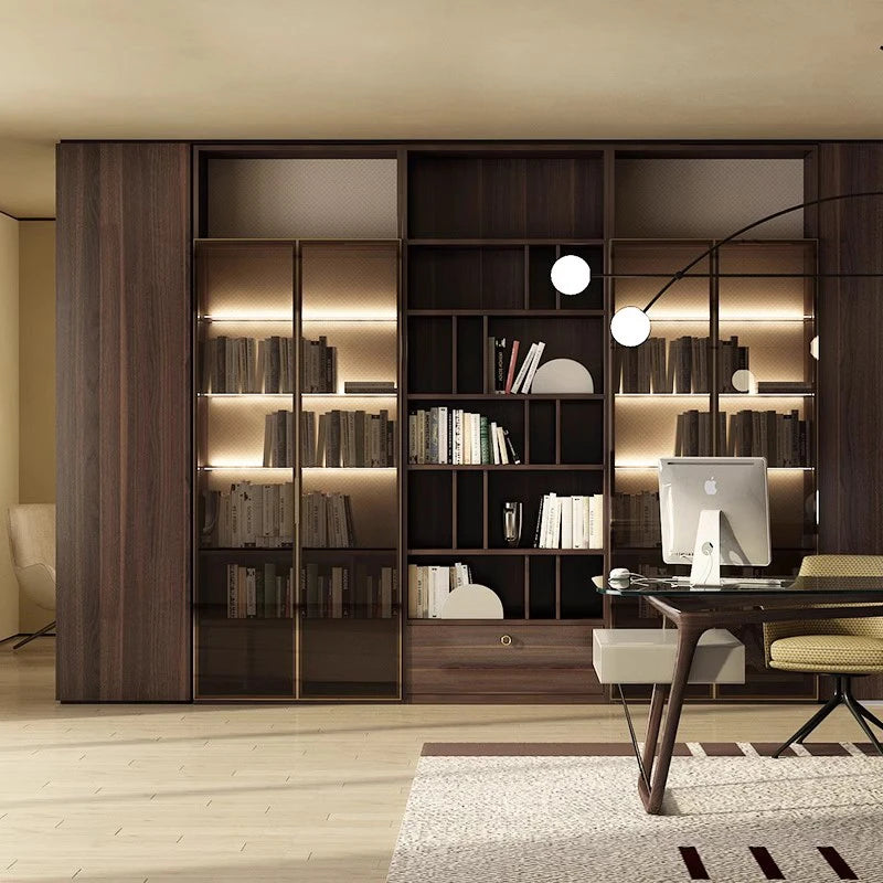 Modern Whole House Bookshelf Integrated Living Room Study Dining Furniture Storage Cabinet with Wall Locker