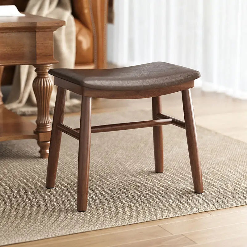Solid Wood Saddle Stool Modern Adjustable Household Living Room Bench for Coffee Table Soft Shoe Dressing Table Makeup Stool