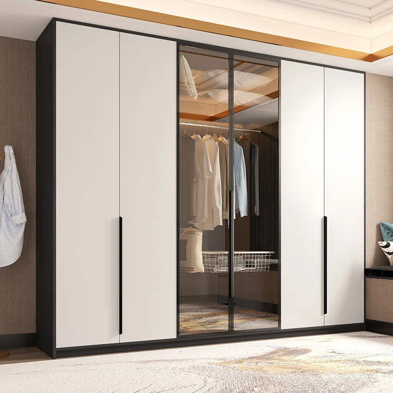 Modern Luxury Furniture Bedroom Wardrobe Home Furniture Overall Wardrobe Glass Door Wardrobe with Light