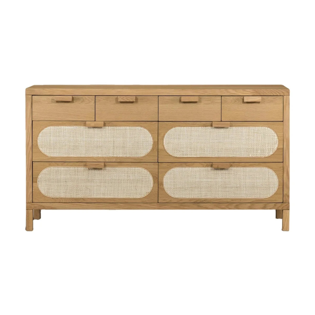 Nordic Vintage Solid Wood Woven Rattan Chest, Simple Storage Cabinet, for Home Use - Sourced Directly From